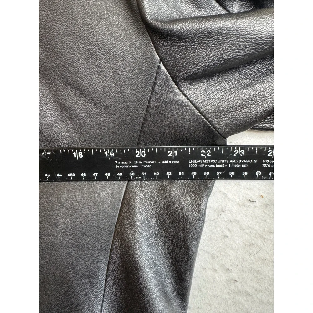 Alfani Positano Mens Black Genuine Leather 3 Button Blazer Jacket Size 40R